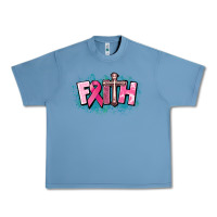 Pebble Blue Cancer Faith Cross Urban Heavy Tee - HowdyJamesFarm