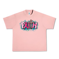 Salmon Cancer Faith Cross Urban Heavy Tee - HowdyJamesFarm