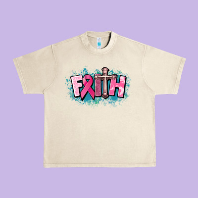 Cancer Faith Cross Urban Heavy Tee Designed By Howdyjamesfarm