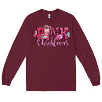Burgundy pink christmas Long Sleeve Tee - CowGirlArtShop