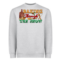 Heather Grey baking through the snow Heavyweight Sweatshirt - FaDigitalArtStudio