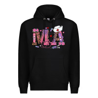 Black valentines day ma nurse Premium Hoodie - RanaPortraitStore