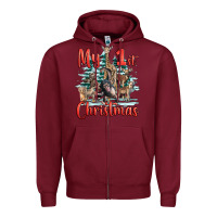 Burgundy my first christmas baby safari animals Zipper Hoodie - LillyAllenDesigns