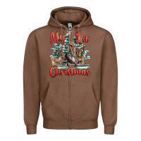 Chestnut my first christmas baby safari animals Zipper Hoodie - LillyAllenDesigns