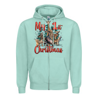 Seafoam my first christmas baby safari animals Zipper Hoodie - LillyAllenDesigns