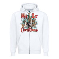 White my first christmas baby safari animals Zipper Hoodie - LillyAllenDesigns