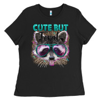 Black cute but feral Ladies Tee - Artiststas