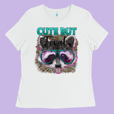 Cute But Feral Ladies Tee Designed By Artiststas