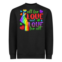Black Western All For Love And Love For All Heavyweight Sweatshirt - BundleAndBundleShop