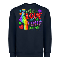 Navy Western All For Love And Love For All Heavyweight Sweatshirt - BundleAndBundleShop