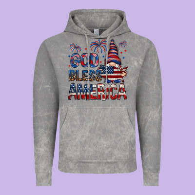 God Bless America With Gnome 4th Of July Vintage Hoodie Designed By Howdyjamesfarm