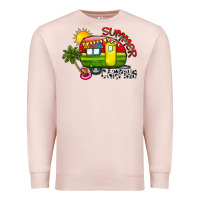 Pale Pink summer camping Premium Sweatshirt - CowhideDigitalArt