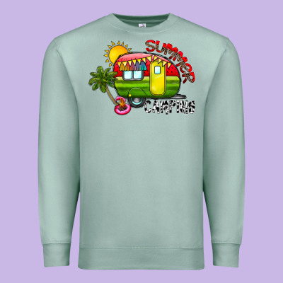 Summer Camping Premium Sweatshirt Designed By Cowhidedigitalart