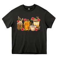 Asphalt Honey And Bee With Flower Coffee Cup Heavy Core Tee - BundleAndBundleShop