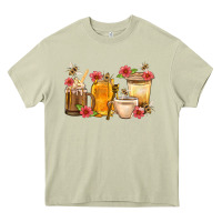 Mossy Honey And Bee With Flower Coffee Cup Heavy Core Tee - BundleAndBundleShop