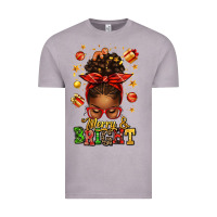 Vintage Zinc merry and bright christmas afro messy bun Vintage Tee - texasbilliewilder