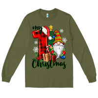 Army Green my first christmas gnome Long Sleeve Tee - CowGirlArtShop