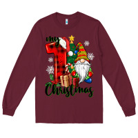 Burgundy my first christmas gnome Long Sleeve Tee - CowGirlArtShop
