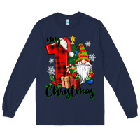 Navy my first christmas gnome Long Sleeve Tee - CowGirlArtShop