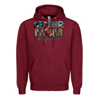Burgundy senior mom squad football design Zipper Hoodie - CowhideDigitalArt