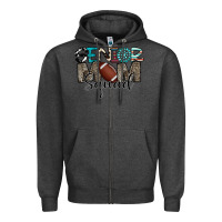 Charcoal Heather senior mom squad football design Zipper Hoodie - CowhideDigitalArt