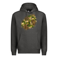 Charcoal Heather camouflage and leopard patch  5 Premium Hoodie - BundleAndBundleShop