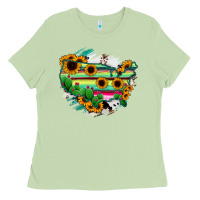 Matcha America Map Sunflower Cactus Serape Ladies Tee - RanaPortraitStore
