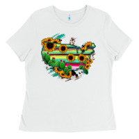 White America Map Sunflower Cactus Serape Ladies Tee - RanaPortraitStore