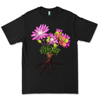 Black Bitterroot Flower Illustrations Premium Tee - LillyAllenDesigns