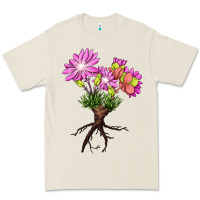 Bone Bitterroot Flower Illustrations Premium Tee - LillyAllenDesigns