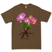 Cacao Bitterroot Flower Illustrations Premium Tee - LillyAllenDesigns