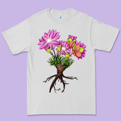 Bitterroot Flower Illustrations Premium Tee Designed By Lillyallendesigns