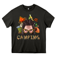 Asphalt Camping Braid Hair Woman With Fire Bbs Heavy Core Tee - BundleAndBundleShop