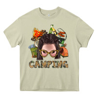 Mossy Camping Braid Hair Woman With Fire Bbs Heavy Core Tee - BundleAndBundleShop