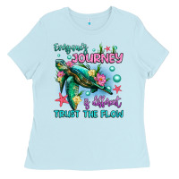 Baby Blue everyone's journey is different trust the flow Ladies Tee - Artiststas