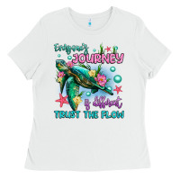 White everyone's journey is different trust the flow Ladies Tee - Artiststas