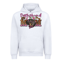White dachshund mom Urban Hoodie - BarkalooDesign