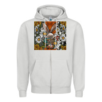 Dove Grey bunny Easter Zipper Hoodie - CowhideDigitalArt