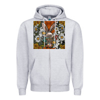 Heather Grey bunny Easter Zipper Hoodie - CowhideDigitalArt