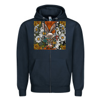Navy bunny Easter Zipper Hoodie - CowhideDigitalArt