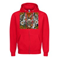 Red bunny Easter Zipper Hoodie - CowhideDigitalArt