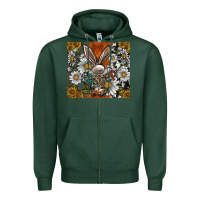 Sports Green bunny Easter Zipper Hoodie - CowhideDigitalArt