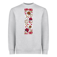 Heather Grey baseball pen wraps Heavyweight Sweatshirt - BundleAndBundleShop