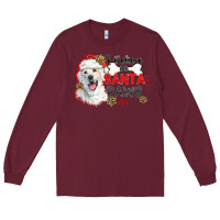 Burgundy i believe in santa paws Long Sleeve Tee - CowGirlArtShop