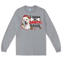Heather Grey i believe in santa paws Long Sleeve Tee - CowGirlArtShop