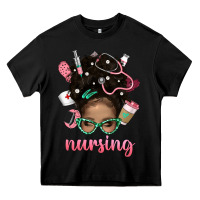 Black Afro Messy Bun Nursing Bbs Heavy Core Tee - BundleAndBundleShop