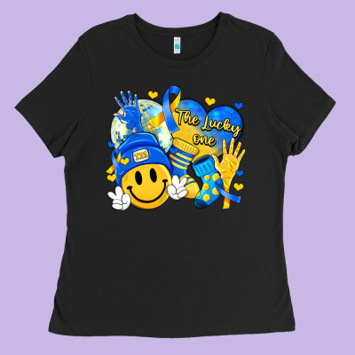 Retro Disco Ball The Lucky Few Smile Face Ladies Tee Designed By Artiststas