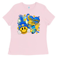 Bubblegum Pink retro disco ball the lucky few smile face Ladies Tee - Artiststas