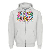 Dove Grey Easter Nurse Zipper Hoodie - CowhideDigitalArt