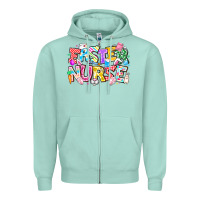 Seafoam Easter Nurse Zipper Hoodie - CowhideDigitalArt